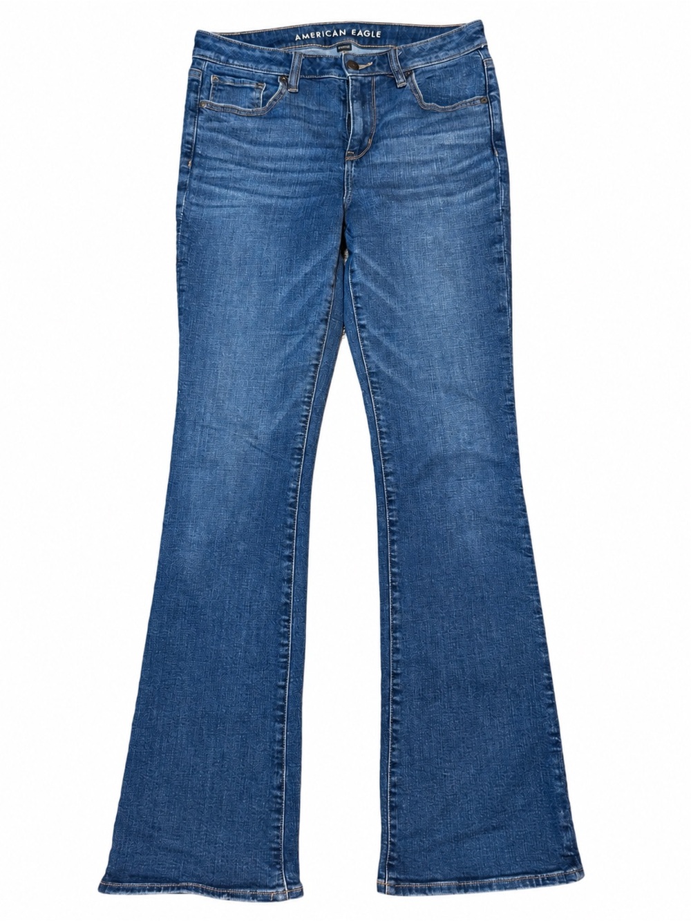 American Eagle Kick Boot Jeans Women’s 8 Long High Rise Stretch Medium Wash